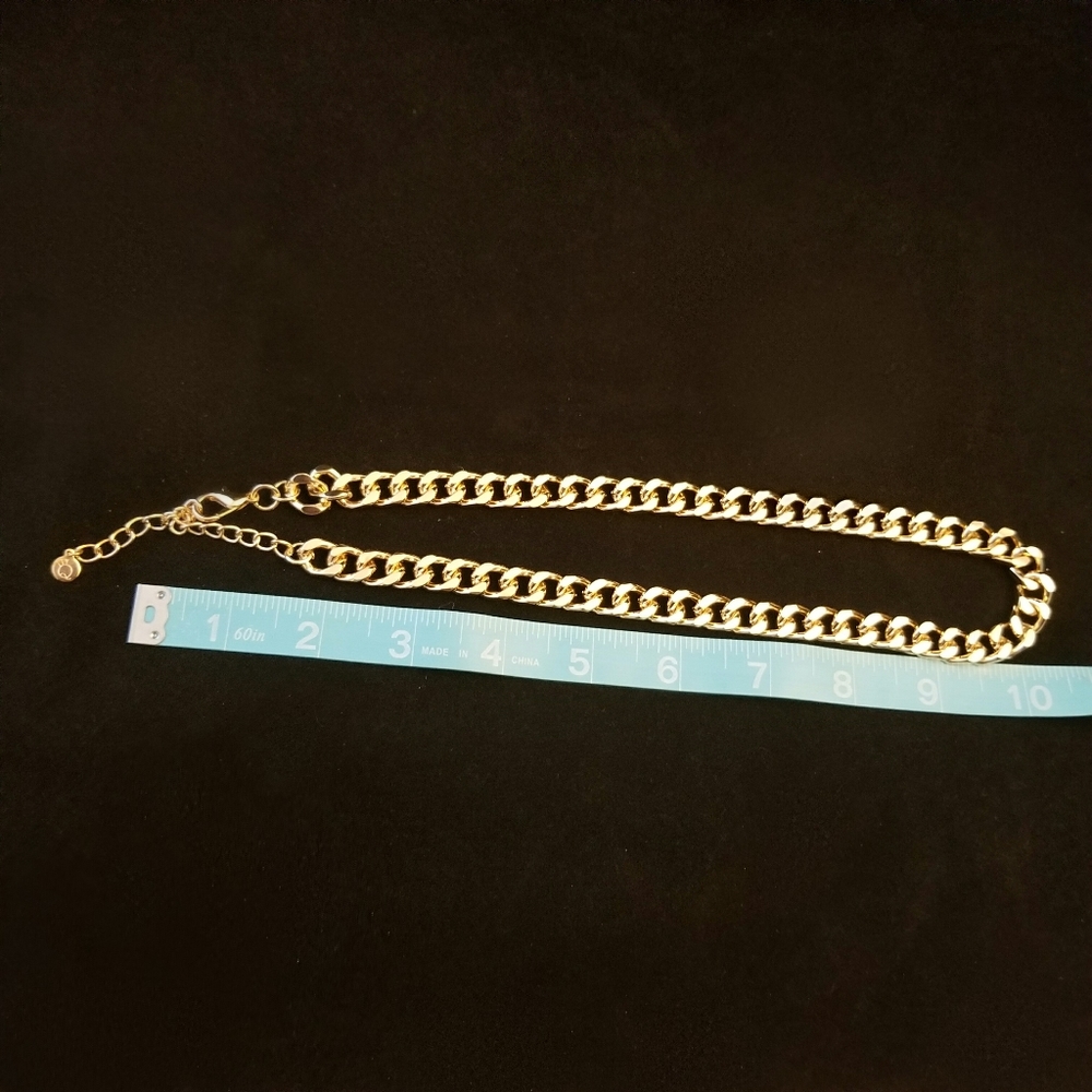 Simple Cuban Chain Short Necklace Set - Picture 8 of 8